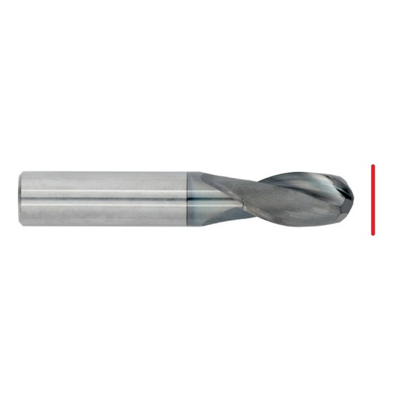 HSS Ball Nose & Corner Radius End Mill - Up to 14mm - End Grind Only With ALCrTiN Coating
