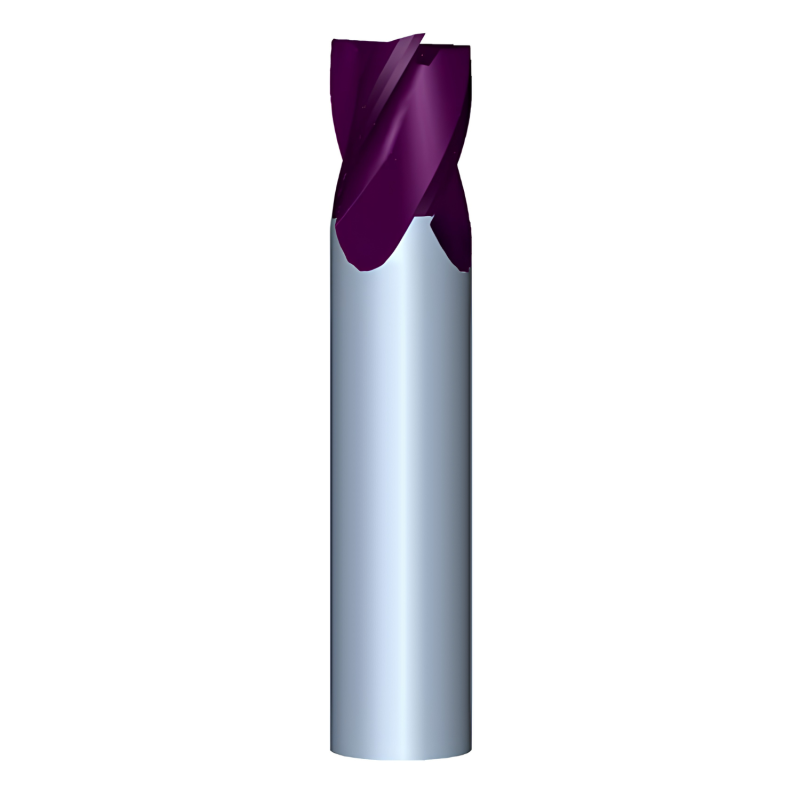 1/4" Diameter 4 Flute 3/8" Cut 2" Length 1/4" Round Shank Single End Square UHP TiALN