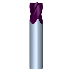 3/16" Diameter 4 Flute 3/8" Cut 2" Length 3/16" Round Shank Single End Square HP TiALN