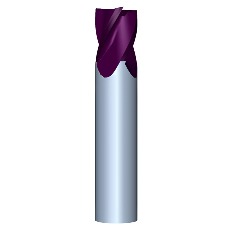 3/16" Diameter 4 Flute 3/8" Cut 2" Length 3/16" Round Shank Single End Square HP TiALN