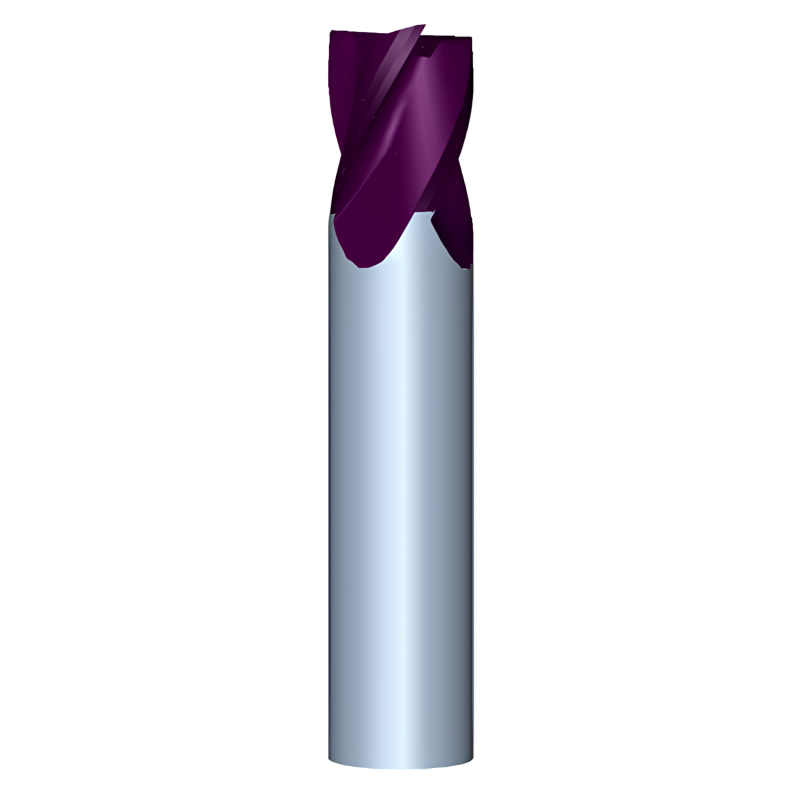 3/16" Diameter 4 Flute 3/8" Cut 2" Length 3/16" Round Shank Single End .015 Radius HP TiALN