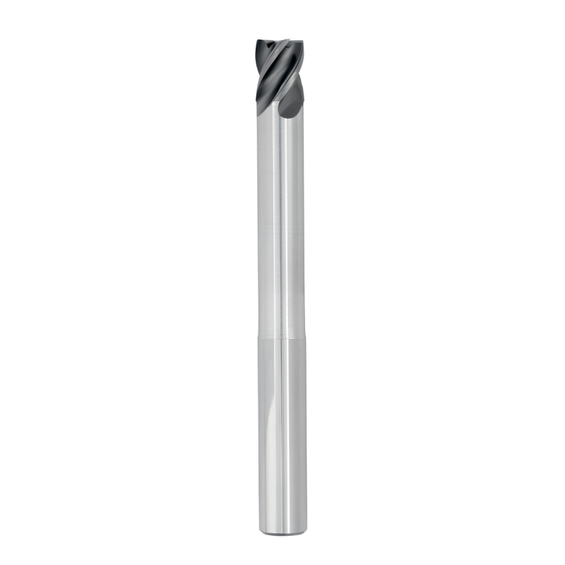 3/16" Diameter 4 Flute 3/8" Cut 4" Length 3/16" Round Shank Single End .015 Radius HP TiALN