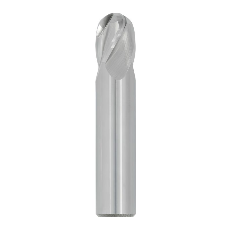 3/16" Diameter 4 Flute 3/8" Cut 2" Length 3/16" Round Shank Single End Ball Nose Uncoated
