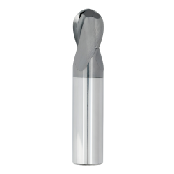 3/16" Diameter 2 Flute 3/8" Cut 2" Length 3/16" Round Shank Single End Ball Nose TiALN