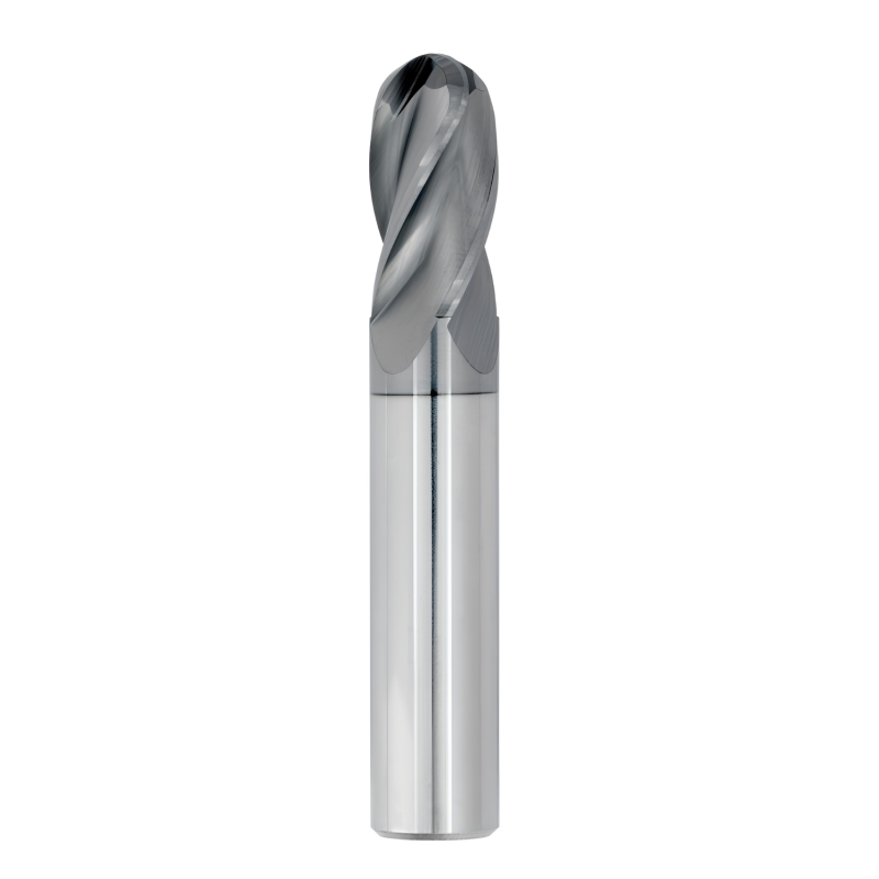 3/32" Diameter 4 Flute 3/8" Cut 1-1/2" Length 1/8" Round Shank Single End Ball Nose TiALN