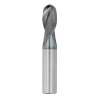 7/64" Diameter 2 Flute 3/8" Cut 1-1/2" Length 1/8" Round Shank Single End Ball Nose TiALN