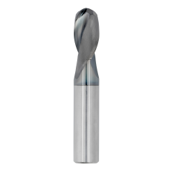 7/64" Diameter 2 Flute 3/8" Cut 1-1/2" Length 1/8" Round Shank Single End Ball Nose TiALN