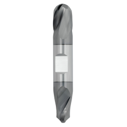 3/16" Diameter 2 Flute 5/16" Cut 2" Length 3/16" Round Shank Double End Ball Nose TiALN