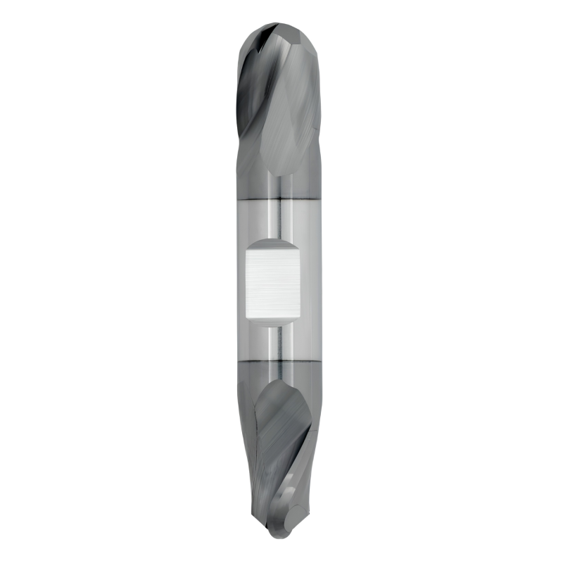 7/32" Diameter 2 Flute 3/8" Cut 2-1/2" Length 1/4" Round Shank Double End Ball Nose TiALN