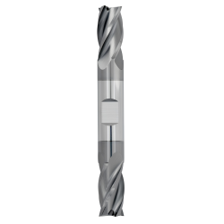 5/32" Diameter 4 Flute 7/16" Cut 3-1/8" Length 3/16" Round Shank Double End Square TiALN