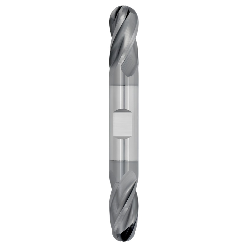 5/32" Diameter 4 Flute 7/16" Cut 3-1/8" Length 3/16" Round Shank Double End Ball Nose TiALN