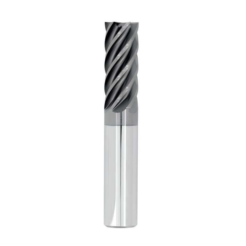 1/4" Diameter 6 Flute 3/8" Cut 2" Length 1/4" Round Shank Single End Square Chipbreaker HTAS ALL4