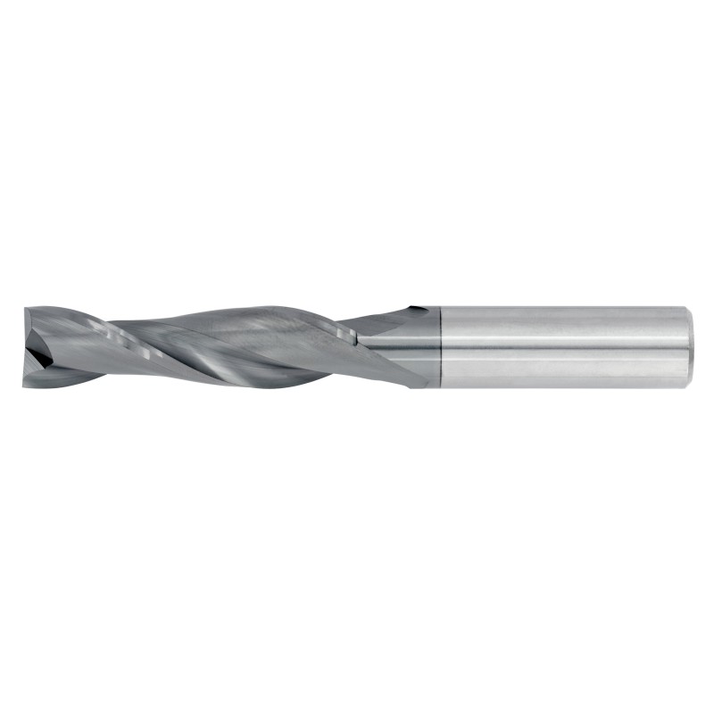 1" Diameter 2 Flute 2-1/4" Cut 5" Length 1" Round Shank Single End Square TiALN