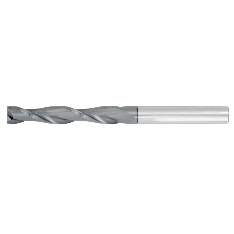 3/16" Diameter 2 Flute 1-1/8" Cut 3" Length 3/16" Round Shank Single End Square TiALN