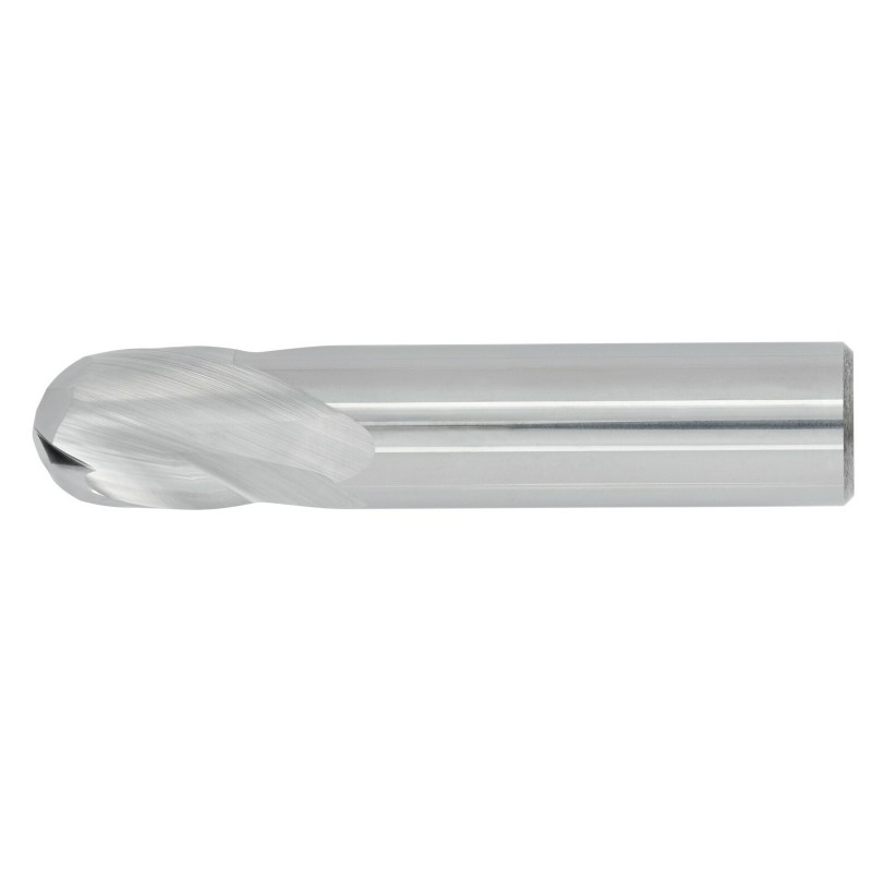 3/4" Diameter 2 Flute 1" Cut 3" Length 3/4" Round Shank Single End Ball Nose Uncoated