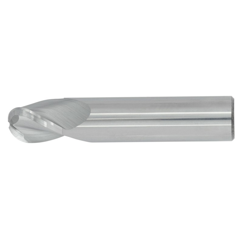 3/4" Diameter 3 Flute 1" Cut 3" Length 3/4" Round Shank Single End Ball Nose Uncoated