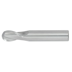 1" Diameter 2 Flute 1-1/2" Cut 4" Length 1" Round Shank Single End Ball Nose Uncoated