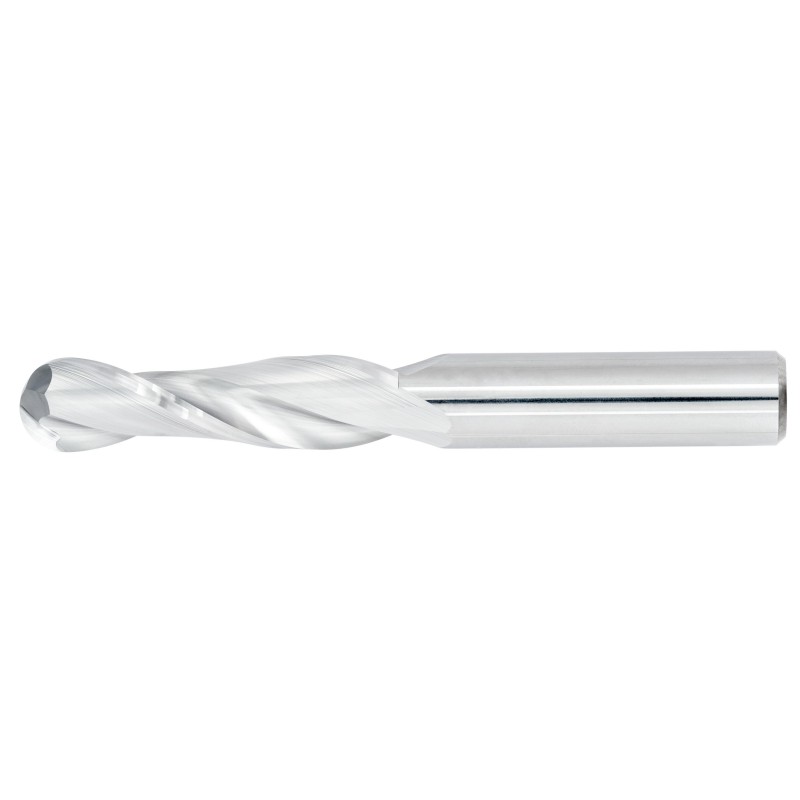 1" Diameter 2 Flute 2-1/4" Cut 5" Length 1" Round Shank Single End Ball Nose Uncoated
