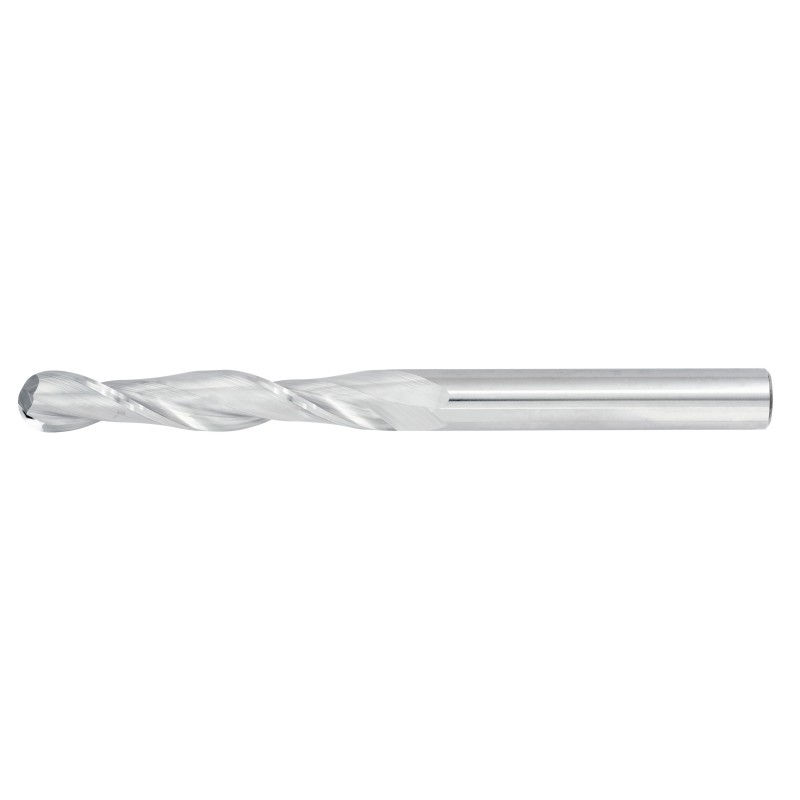 1" Diameter 2 Flute 4" Cut 7" Length 1" Round Shank Single End Ball Nose Uncoated