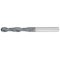 1" Diameter 2 Flute 3" Cut 6" Length 1" Round Shank Single End Ball Nose TiALN