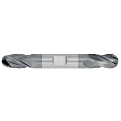 7/32" Diameter 4 Flute 9/16" Cut 3-1/2" Length 1/4" Round Shank Double End Ball Nose TiALN