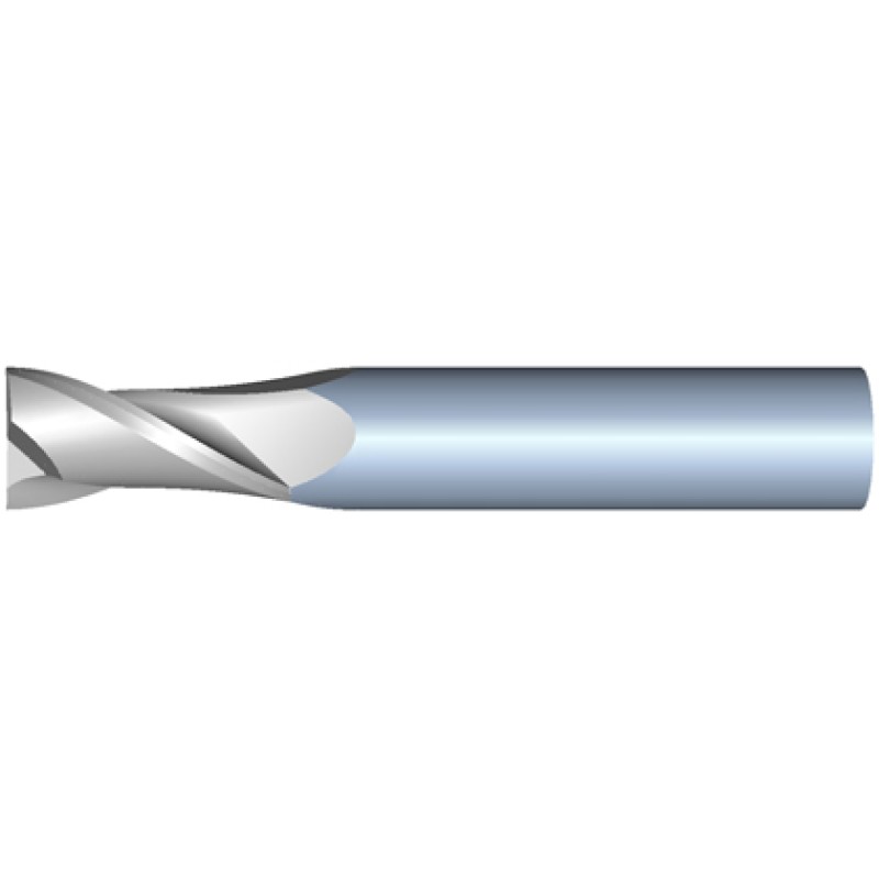 8mm Diameter 2 Flute 19mm Cut 63mm Length 8mm Round Shank Single End Square Uncoated