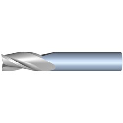 9mm Diameter 3 Flute 22mm Cut 70mm Length 10mm Round Shank Single End Square Uncoated