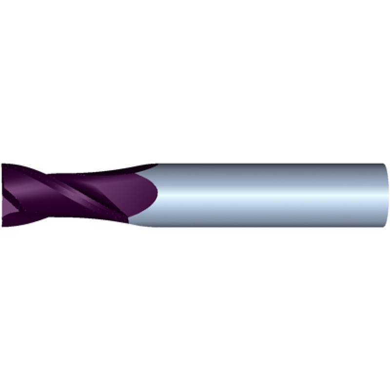 10mm Diameter 2 Flute 22mm Cut 70mm Length 10mm Round Shank Single End Square TiALN
