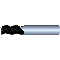 9mm Diameter 3 Flute 22mm Cut 70mm Length 10mm Round Shank Single End Square TiALN