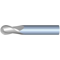 9mm Diameter 2 Flute 22mm Cut 70mm Length 10mm Round Shank Single End Ball Nose Uncoated