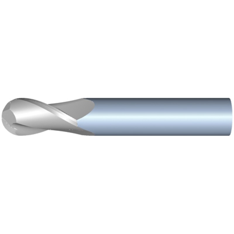 6mm Diameter 2 Flute 19mm Cut 63mm Length 6mm Round Shank Single End Ball Nose Uncoated