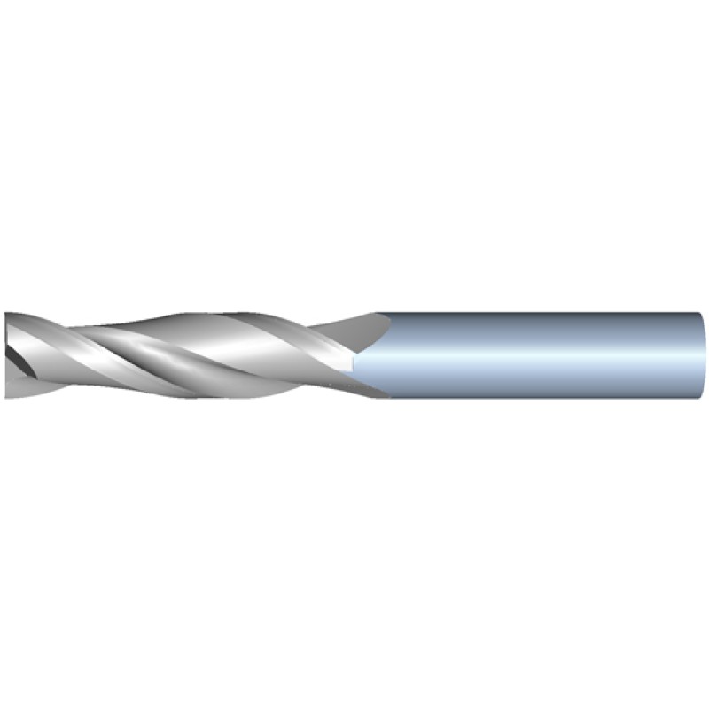 10mm Diameter 2 Flute 38mm Cut 100mm Length 10mm Round Shank Single End Square Uncoated