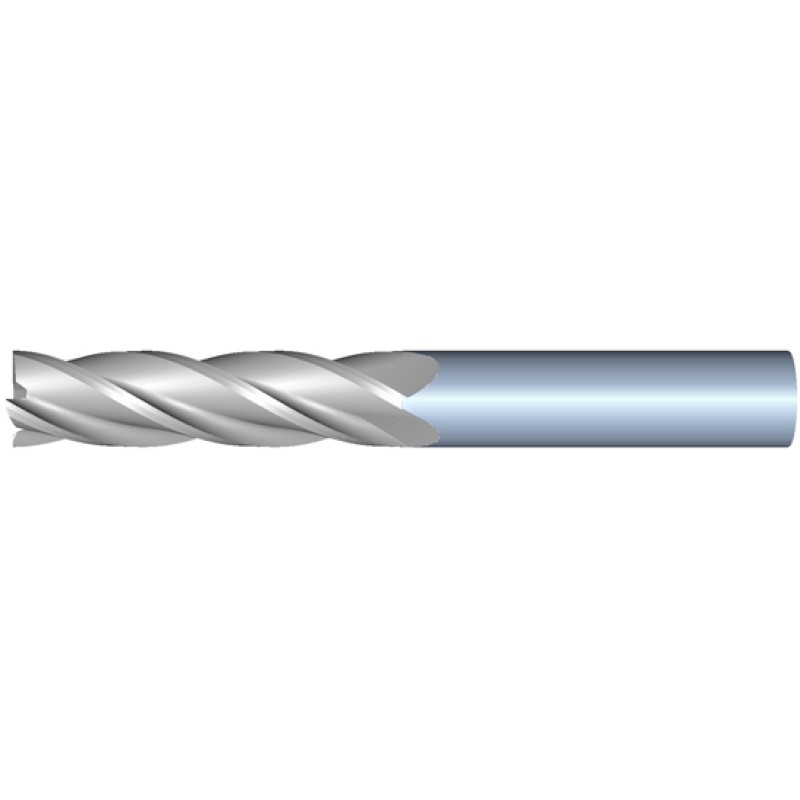 10mm Diameter 4 Flute 38mm Cut 100mm Length 10mm Round Shank Single End Square Uncoated