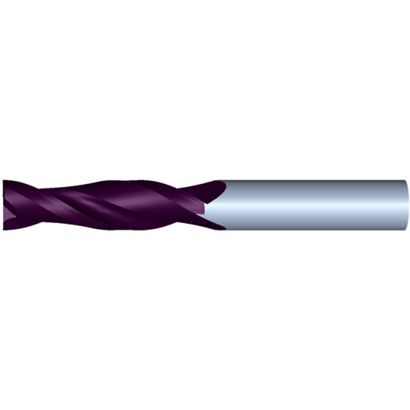 5mm Diameter 2 Flute 25mm Cut 75mm Length 5mm Round Shank Single End Square TiALN