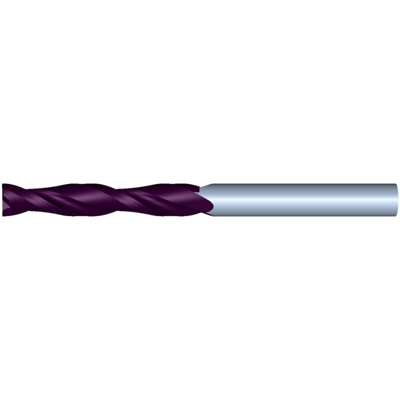 4mm Diameter 2 Flute 50mm Cut 100mm Length 4mm Round Shank Single End Square TiALN