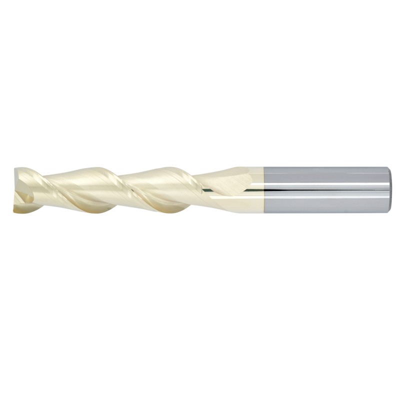 3/16" Diameter 2 Flute 3/4" Cut 2-1/2" Length 3/16" Round Shank 45DEG Helix Single End Square ZrN
