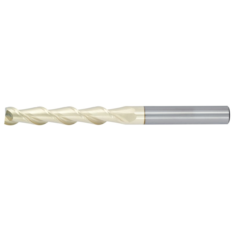 1" Diameter 2 Flute 3" Cut 6" Length 1" Round Shank 45DEG Helix Single End Square ZrN