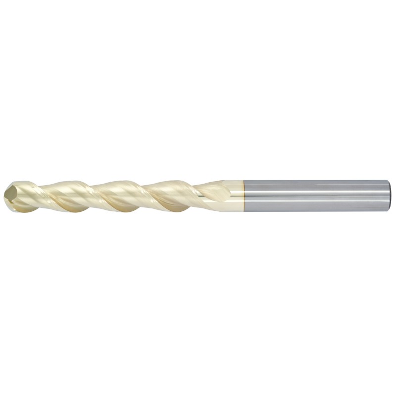 1/4" Diameter 2 Flute 1-1/2" Cut 4" Length 1/4" Round Shank 45DEG Helix Single End Ball Nose ZrN