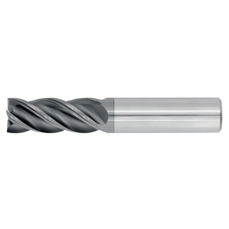 1/8" Diameter 4 Flute 1/2" Cut 1-1/2" Length 1/8" Round Shank Single End .010 Corner Radius TiALN 