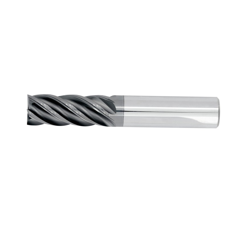 1/4" Diameter 5 Flute 3/4" Cut 2-1/2" Length 1/4" Round Shank Single End Square TiALN 