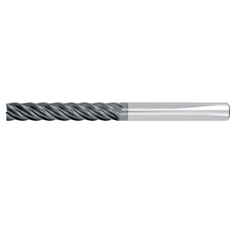 5/16" Diameter 5 Flute 1-5/8" Cut 4" Length 5/16" Round Shank Single End .020 Corner Radius TiALN 