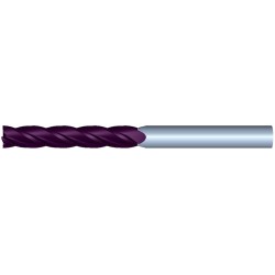 1" Diameter 4 Flute 3" Cut 6" Length 1" Round Shank Single End Square TiALN