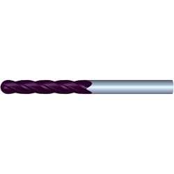 1" Diameter 4 Flute 3" Cut 6" Length 1" Round Shank Single End Ball Nose TiALN
