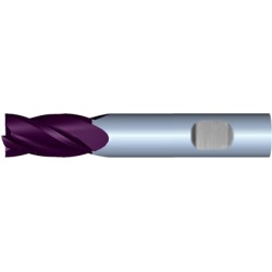 1" Diameter 4 Flute 1-1/2" Cut 4" Length 1" Weldon Shank Single End .030 Corner Radius TiALN