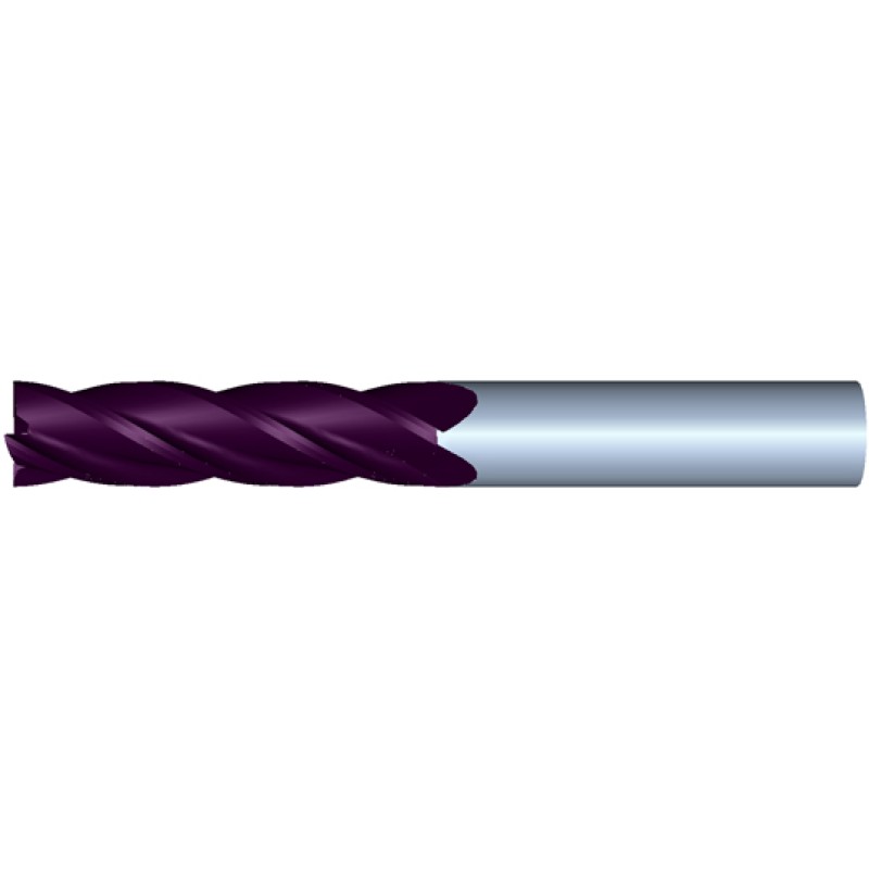 3/4" Diameter 4 Flute 2-1/4" Cut 5" Length 3/4" Round Shank Single End .030 Corner Radius TiALN