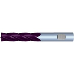1" Diameter 4 Flute 2-1/4" Cut 5" Length 1" Weldon Shank Single End .030 Corner Radius TiALN