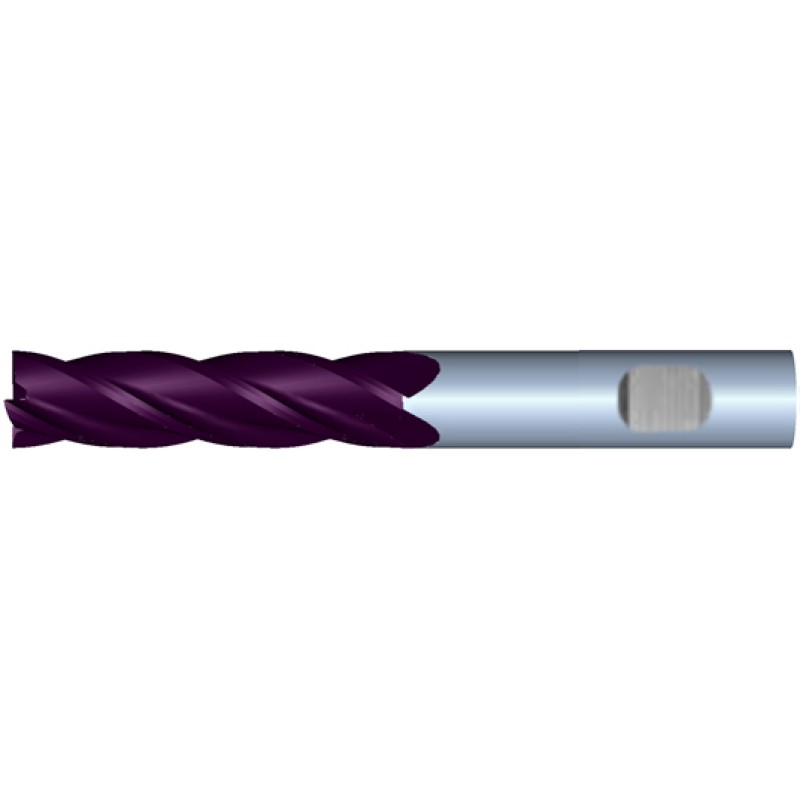 1" Diameter 4 Flute 2-1/4" Cut 5" Length 1" Weldon Shank Single End Square TiALN