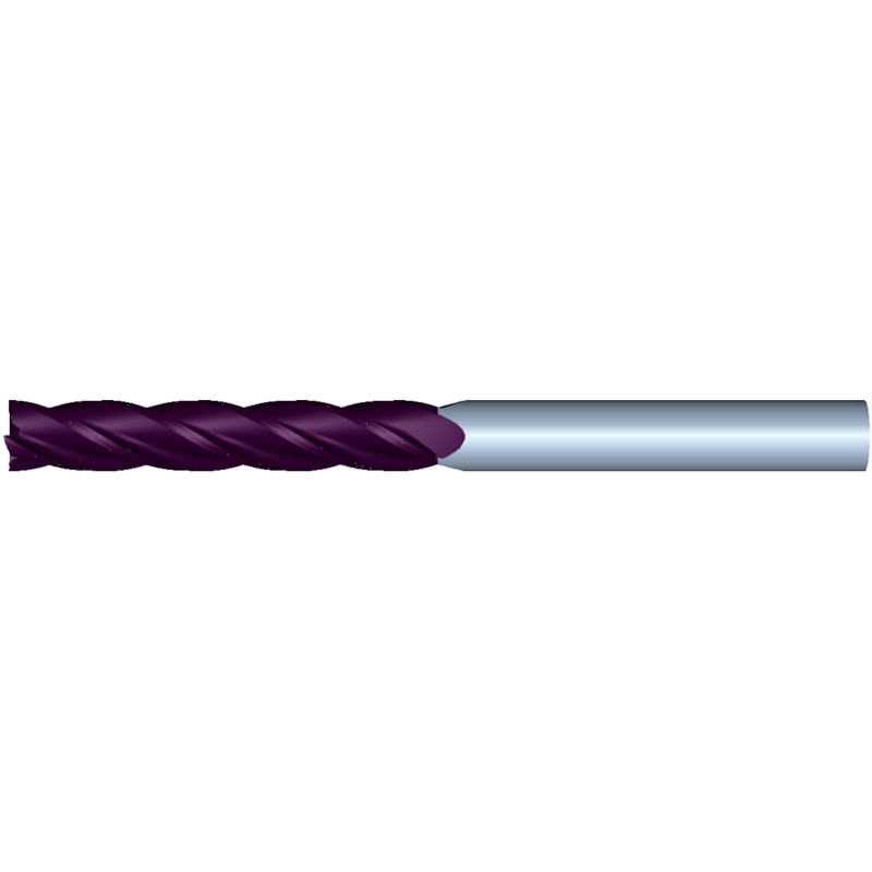 1" Diameter 4 Flute 3" Cut 6" Length 1" Round Shank Single End Square TiALN