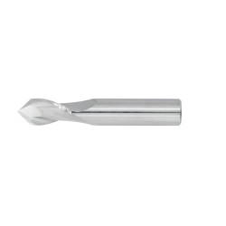 1/2" Diameter 2 Flute 1" Cut 3" Length 1/2" Round Shank Single End 90DEG Uncoated Carbide Drill/Mill