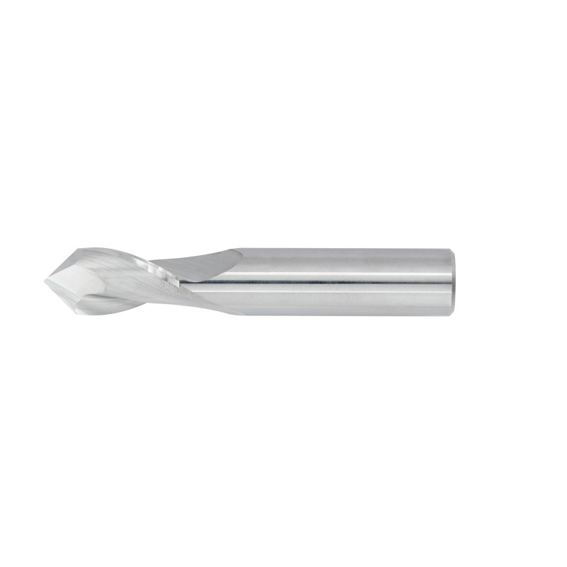 1/8" Diameter 2 Flute 1/2" Cut 1-1/2" Length 1/8" Round Shank Single End 90DEG Uncoated Carbide Drill/Mill